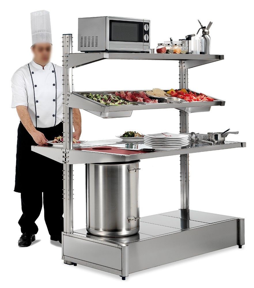 Mesa inox central de emplatado Imagine