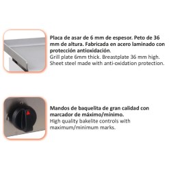 PLANCHA GAS ACERO LAMINADO 6 mm