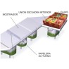 MOSTRADOR FRUTERIA INOXIDABLE CON PIES