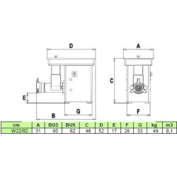 PICADORA DE CARNE TALSA ENTERPRISE 22 - UNGER H-82