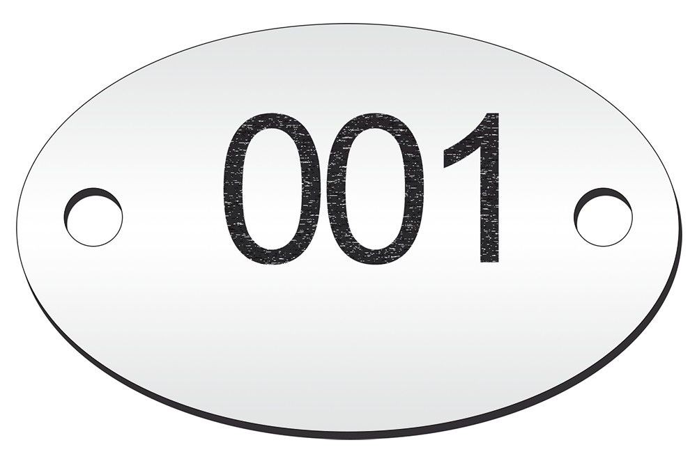 Placas inoxidables numeradas para consigna. 6 ud.
