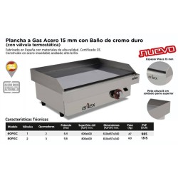PLANCHA GAS CROMO DURO ARILEX