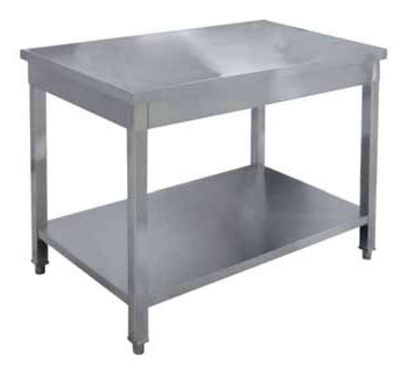 Mesa acero inoxidable central con entrepaño