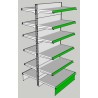 GONDOLA 240 CM ALTO. BASE 50 + 5 BANDEJAS 40