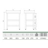Mesa central con 2 entrepaÃ±os 705x505x853 mm.