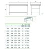 Mesa central con reborde,desague,s/ent.1000x800x85
