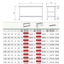 Mesa central encimera fibra roja con ent.1000x500x