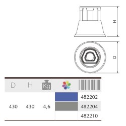 Taburete con ruedas azul - gris 
