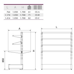 ESTANTERIAS DE PIE EP201T-1200