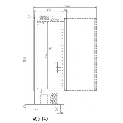 Armario frigorífico Docriluc inoxidable ASVD-140 1350X735X2160 MM. 1201 litros