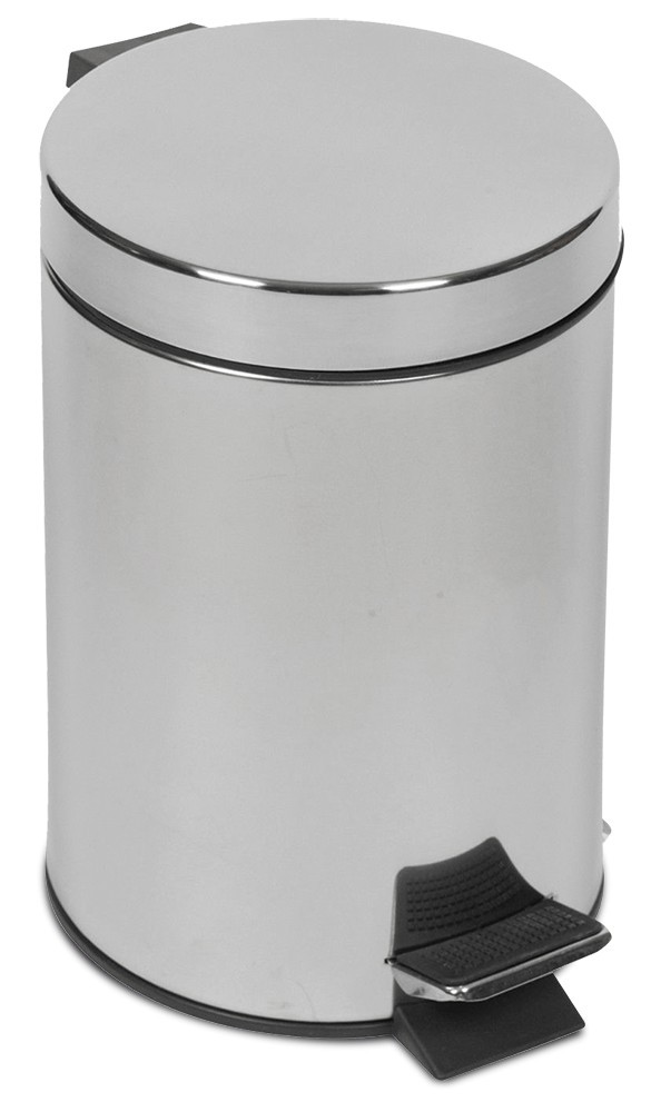 Papelera inox. con tapa y pedal acero inoxidable