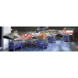 Mostrador pescadería con PIES. Acero inoxidable