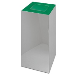 Papelera de reciclaje con tapa basculante inoxidable