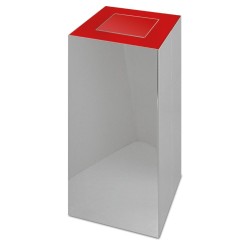 Papelera de reciclaje con tapa basculante inoxidable