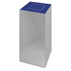 Papelera de reciclaje con tapa basculante inoxidable