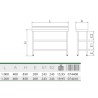 Mesa mural sotabanco con 2 entrep. 1200x400x850 mm