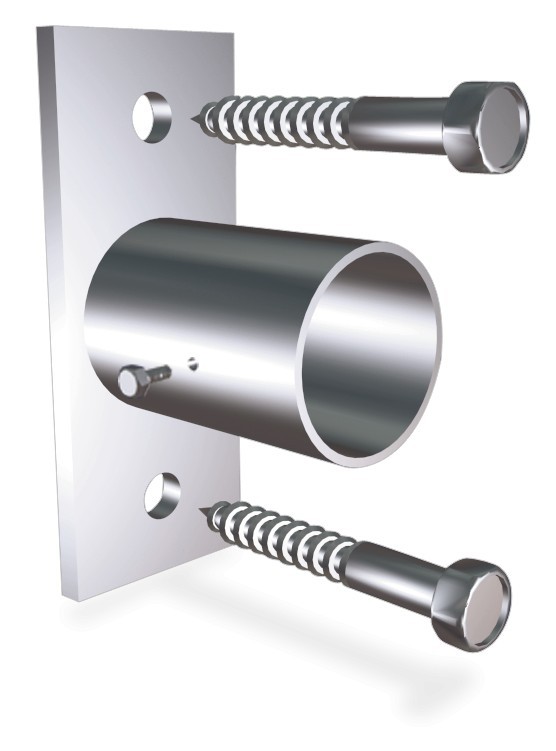 Soporte inox lateral a atornillar para tubos
