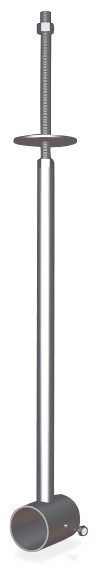 Tirante de techo inox de tubo con varilla roscada