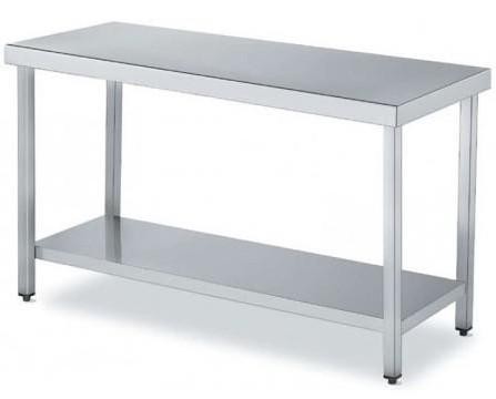 Mesa fondo 500 mm central CON entrepaño inoxidable - Desmontada