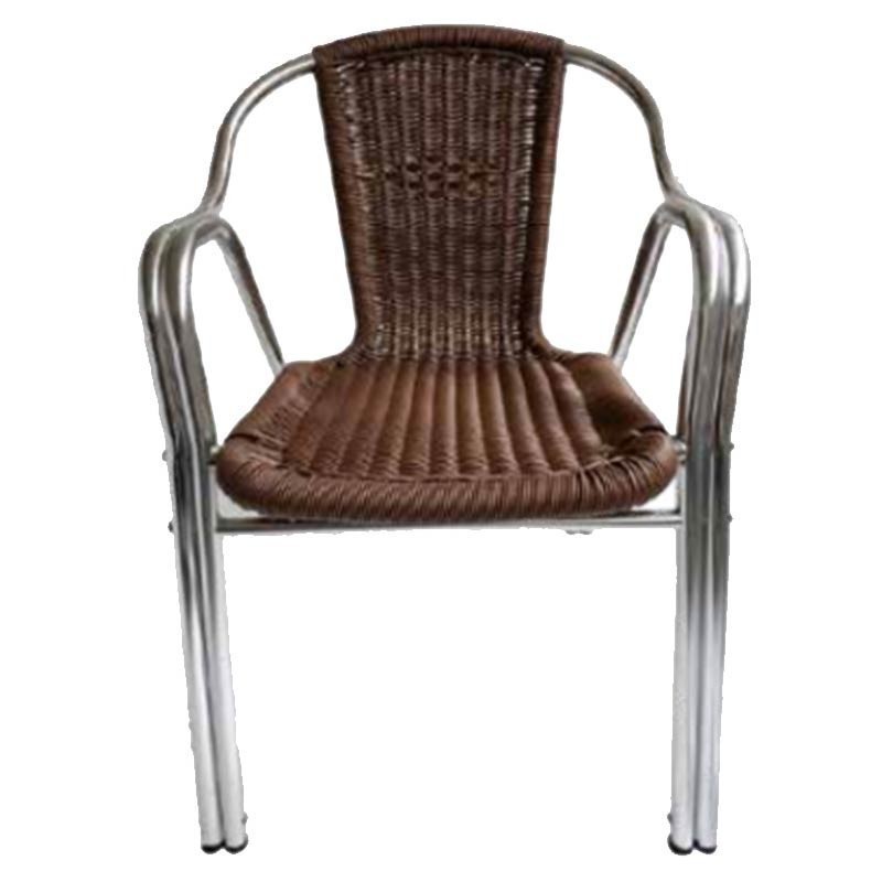 Silla de aluminio con ratan miel, negro o marrón 