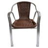 Silla de aluminio con ratan miel, negro o marrón 