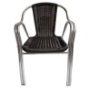 Silla de aluminio con ratan miel, negro o marrón 