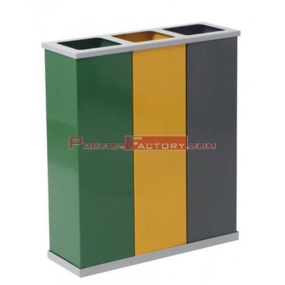 Papelera clasificación con cubos pintados y capacidad 3x25 l marca jami. Papelera clasificación 3 x 25 lt.