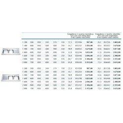 FREGADERO C/PTAS.ABATIBLES 2C,ED 1400X600X850 MM.