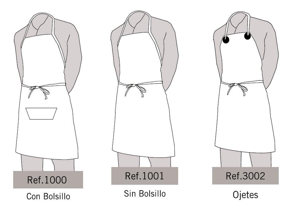Delantal Peto Tela Blanco
