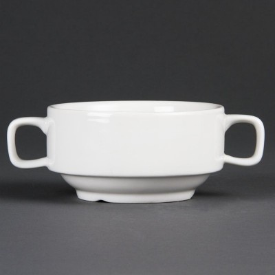 Taza de consom con asas porcelana blanca 115mm Olympia c239