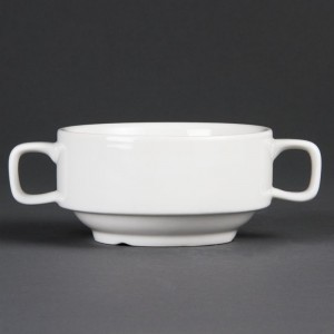 Taza de consom con asas porcelana blanca 115mm Olympia c239