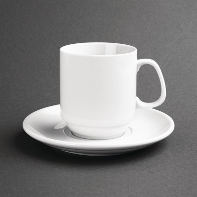 Tazas apilables blancas 284ml Olympia. 12 ud. cb461