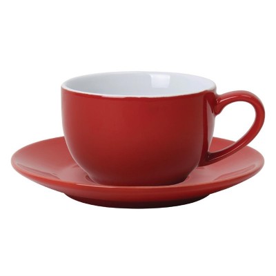 Taza cafe Olympia roja 228ml (Caja 12). 12 ud. gk073