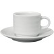 Taza caf solo Intenzzo porcelana blanca 110ml con plato (Caja 4). 4 ud. gr027