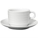 Taza desayuno Intenzzo porcelana blanca 320ml con plato (Caja 4). 4 ud. gr033