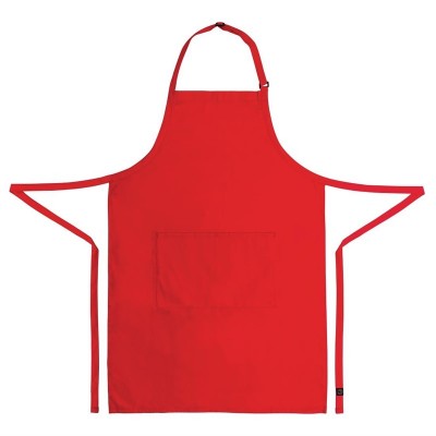 Delantal con peto Chef Works cuello ajustable rojo b196