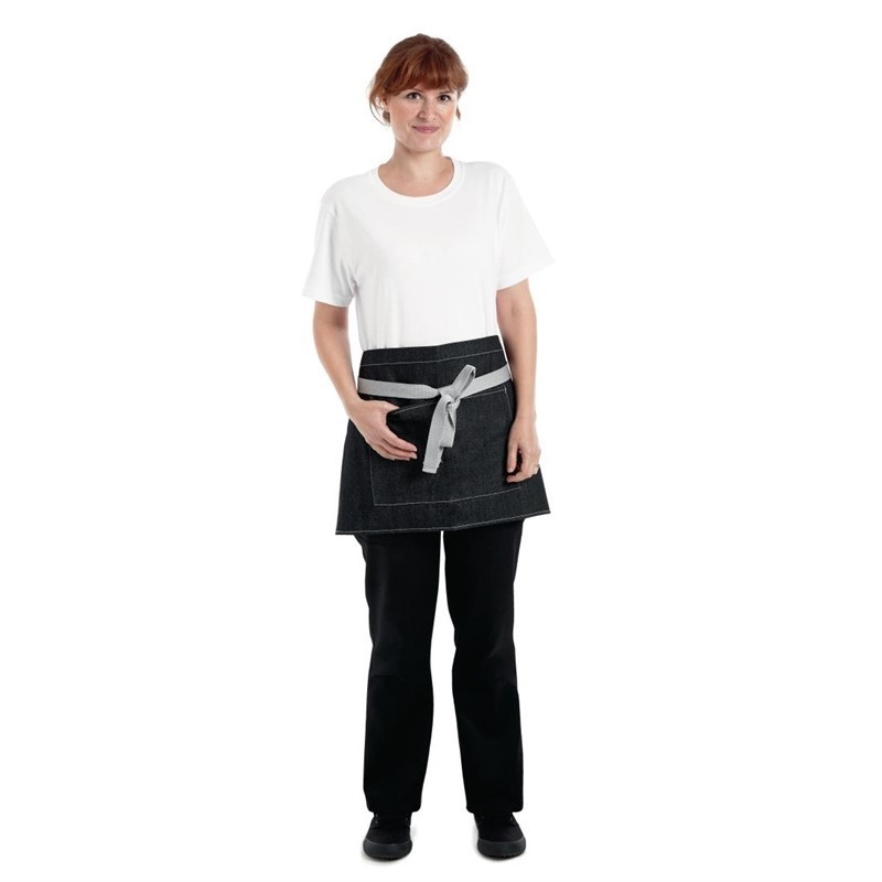 Delantal corto Whites vaquero negro 760x400mm b995