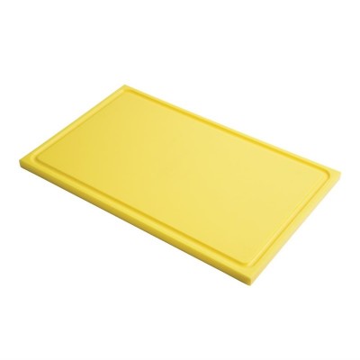 Tabla corte Gastro-M PE alta densidad GN 1/2 15mm borde acanalado amarilla gn321