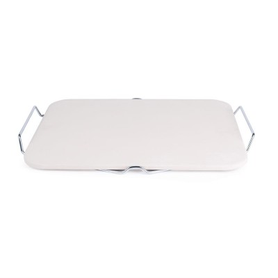 Bandeja piedra rectangular para pizza con soporte metal cl713