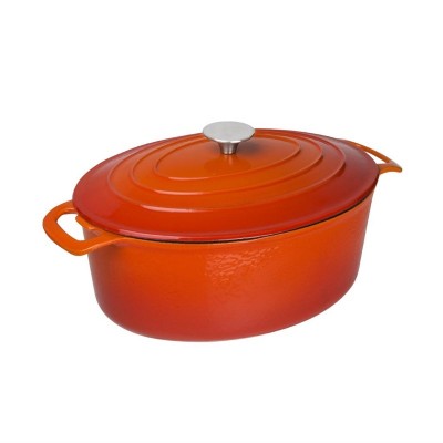 Cazuela de hierro ovalada Vogue naranja gh312