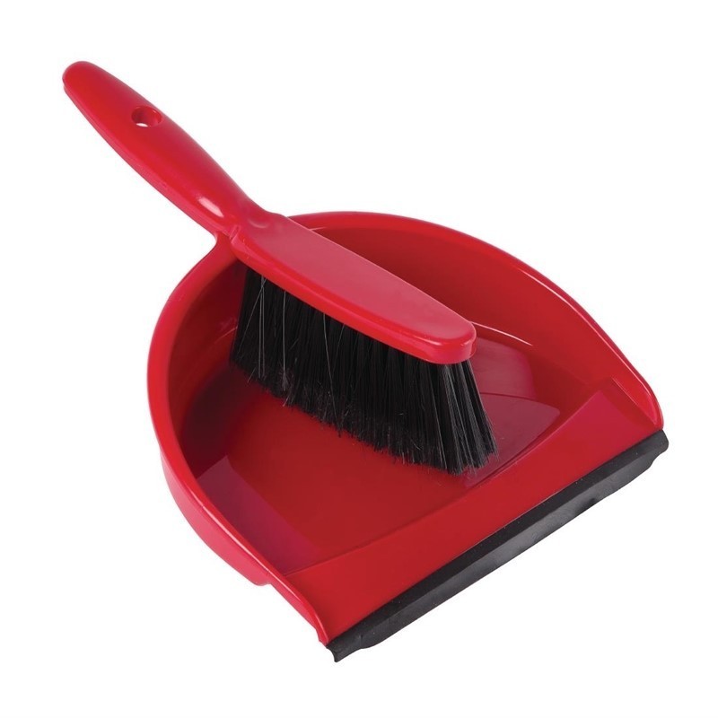 Juego de recogedor y escoba blando Rojo cc931