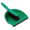 Juego de recogedor y escoba blando verde cc933