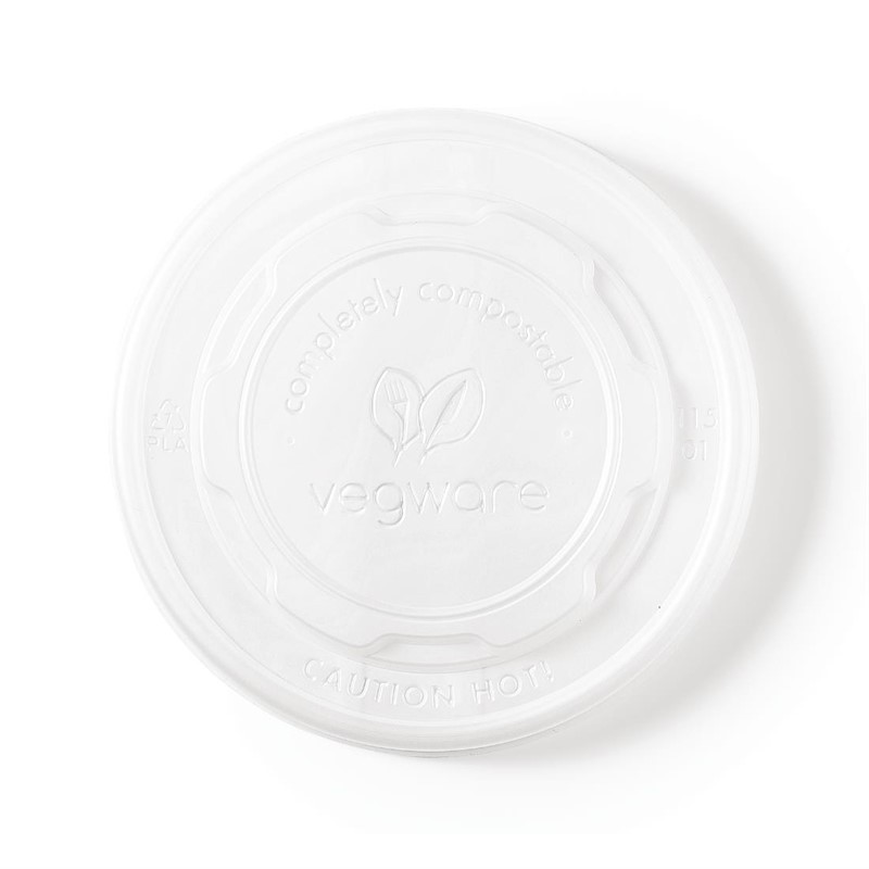 Tapas biodegradables para contenedores de sopa. 500 ud. gf048