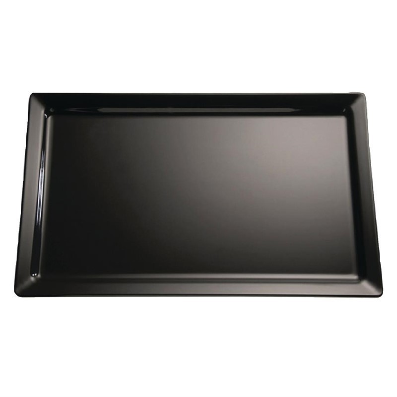 Bandeja Pure de melamina tamaño medio negra 30mm APS gf123