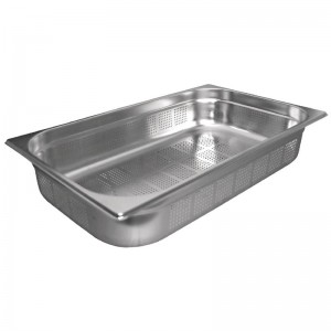 Recipiente Gastronorm acero inoxidable perforado tamaño completo 65mm Vogue k840