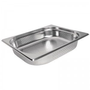 Recipiente Gastronorm acero inoxidable perforado tamaño medio 65mm Vogue k844