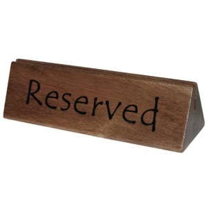 Señal Reservado/Soporte menu madera Olympia cl381