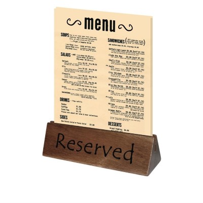 Señal Reservado/Soporte menu madera Olympia cl381