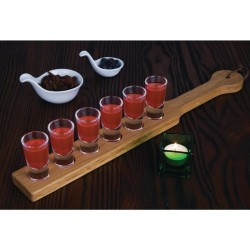 Bandeja madera 6 chupitos Olympia 500x60x20(Al)mm cn508