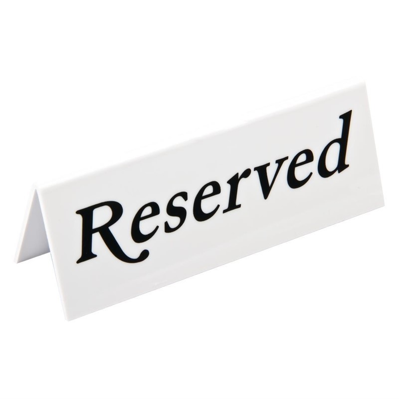 Cartel de mesa Reservado. 10 ud. l988
